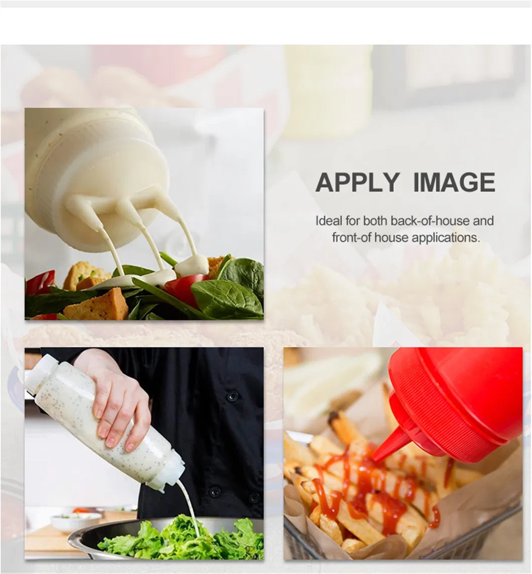 Wholesale Food Grade Ketchup Condiment Plastic Sauce Squeeze Bottle