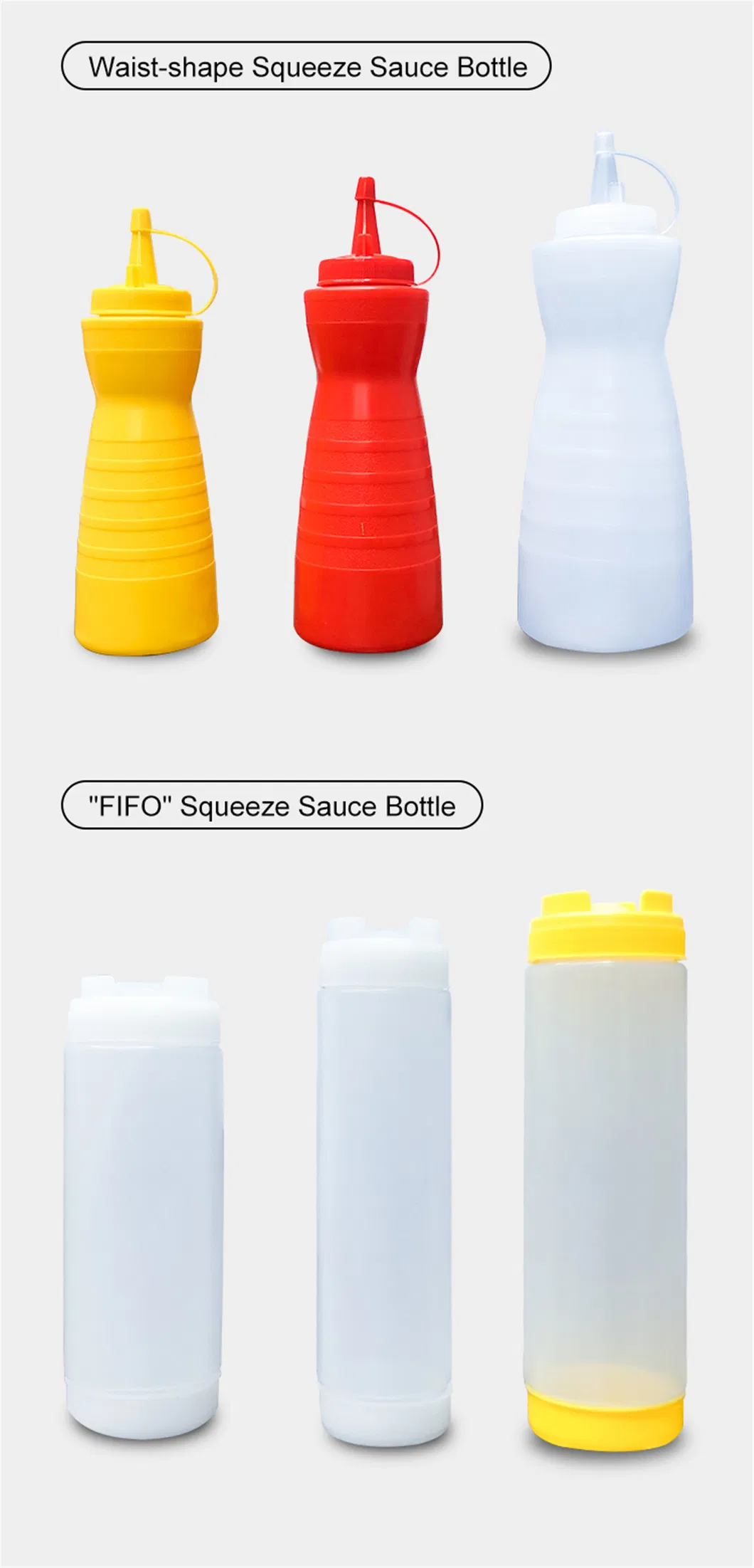 Wholesale Food Grade Ketchup Condiment Plastic Sauce Squeeze Bottle