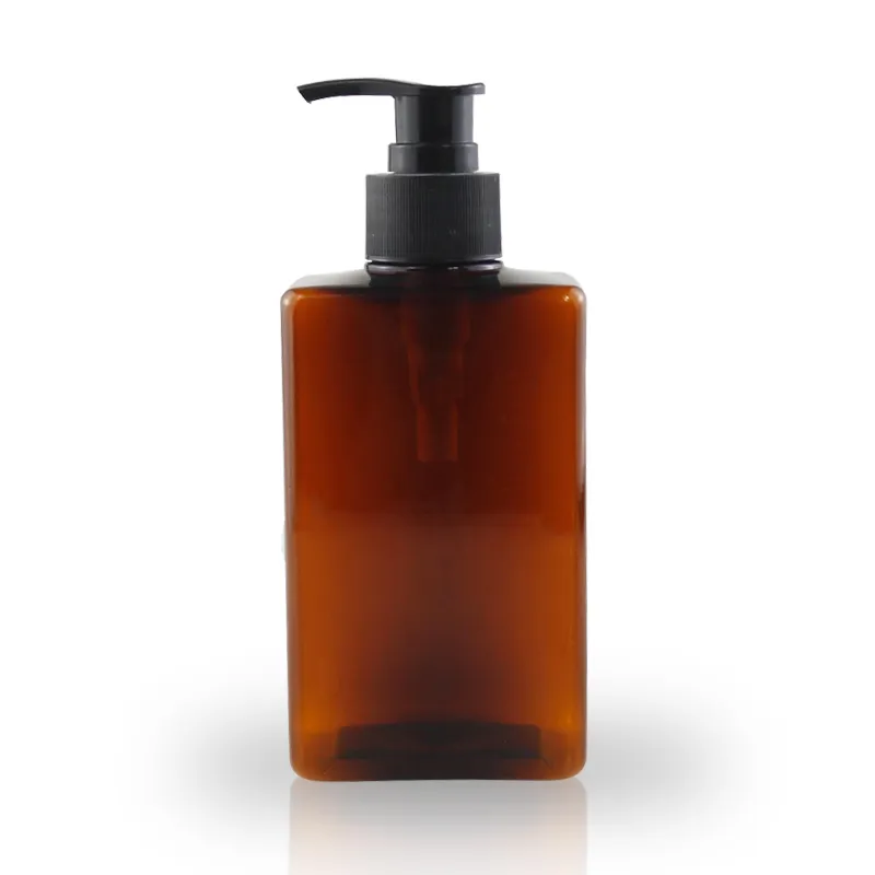 Wholesale Non Spill Pump Sprayer Square 300ml Square Shampoo Bottle