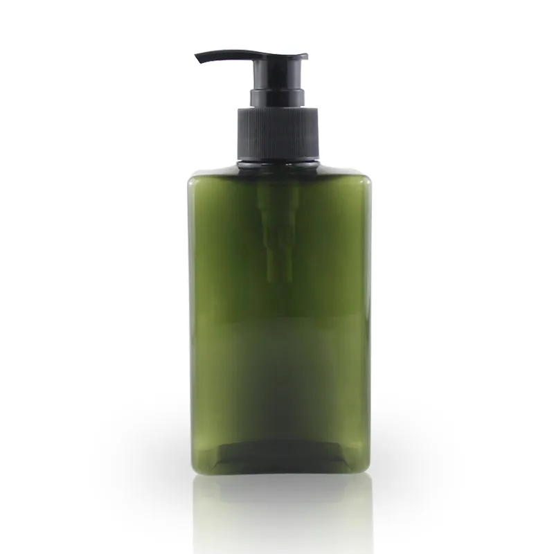 Wholesale Non Spill Pump Sprayer Square 300ml Square Shampoo Bottle