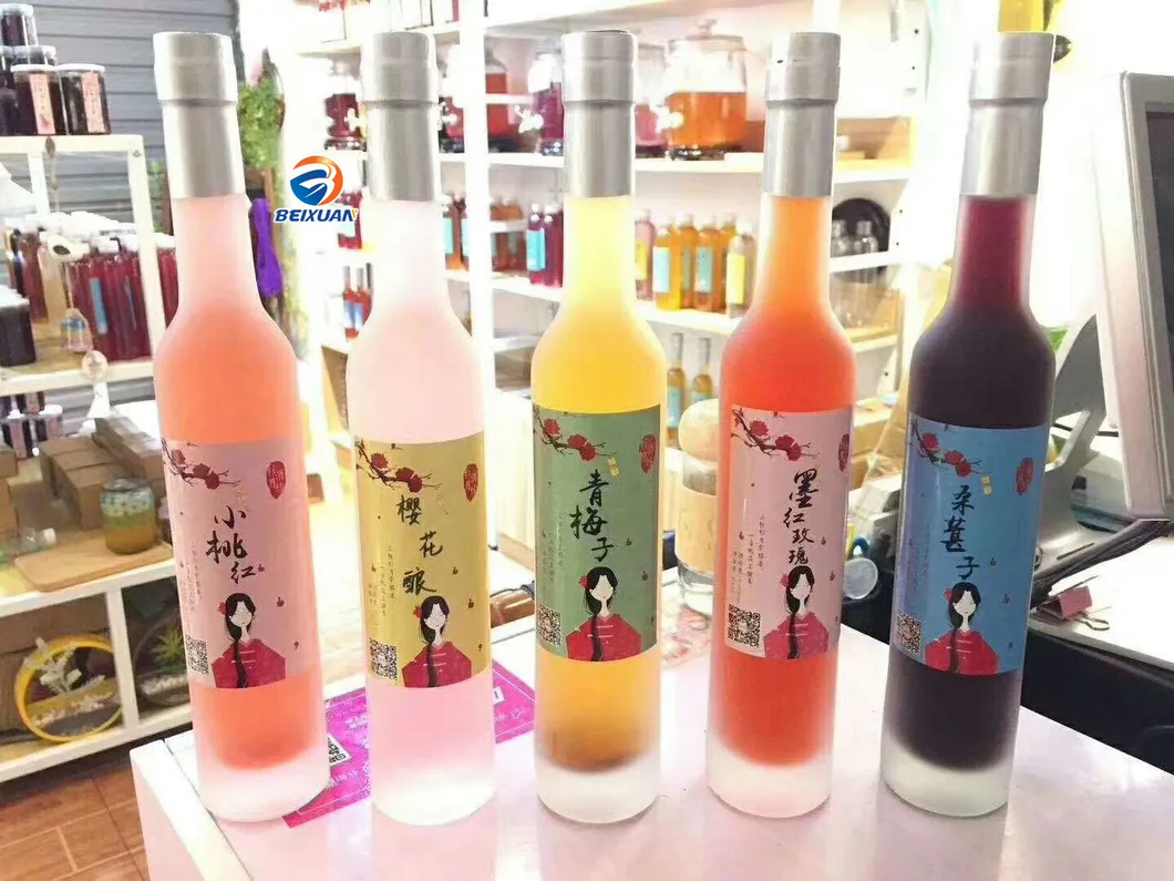 Wholesale Peach Blossom Wine Bottle Glass Bottle