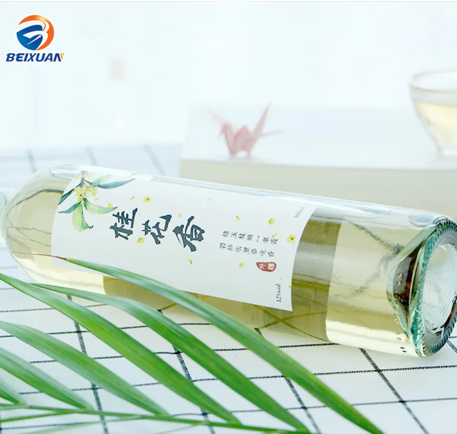 Wholesale Peach Blossom Wine Bottle Glass Bottle