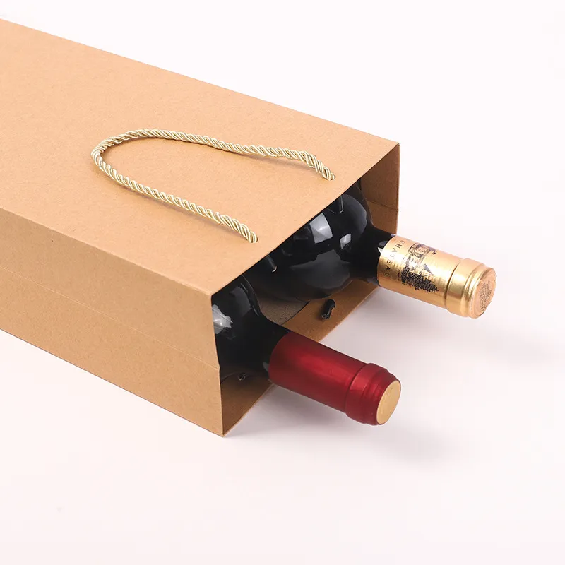 Wholesalse Wine Packaging Paper Bags Matte Shopping Bag Accept Any Custom Designs