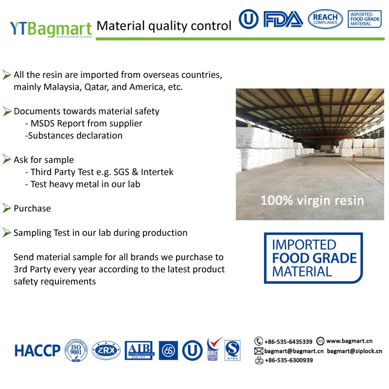 Ytbagmart Food Grade Clear Plastic Bag Square Bottom Custom Printed BOPP OPP Bags Cellophane